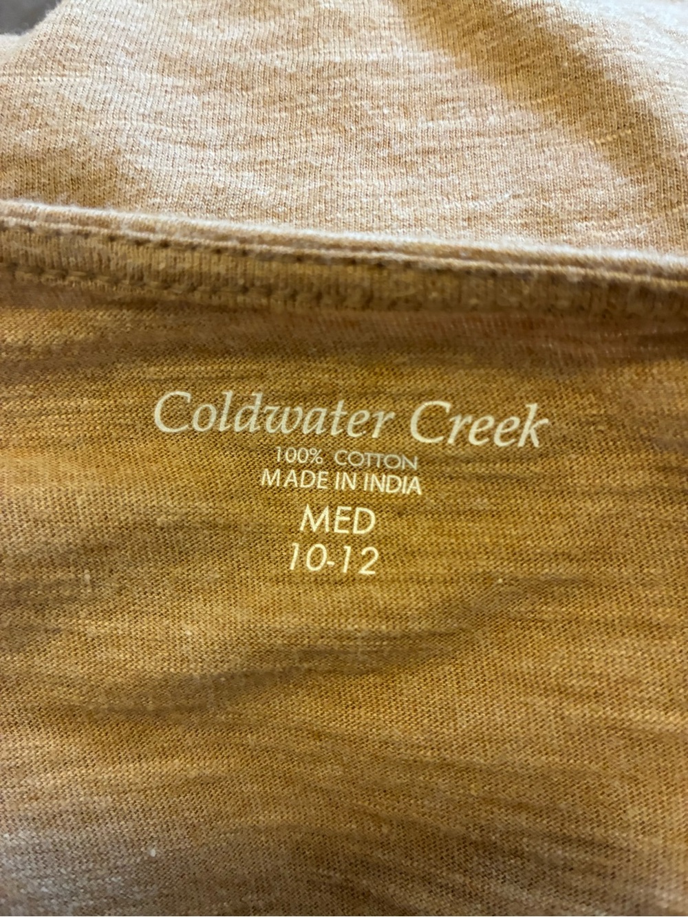 New w/o tag Coldwater Creek Tan Embellished Boatneck 3/4 Sleeve Top - Picture 3 of 5
